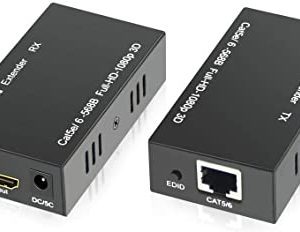 Product details of Hdmi Extender Over Cat6 Rj45 Cable Up To 196Ft/60M Hdmi To Rj45 Transmitter Receiver Supports 1080P/3D/Hdcp/Edid EU Plug 1. Support HDMI1.32.Comply with IEEE-568B standard.3. Able to extend 1080p HDMI HD signal to 60 meters4. Support POC network cable power source, just power the transmitter5. Support EDID learning function, perfectly compatible with various displays 1. Support HDMI1.3 2.Comply with IEEE-568B standard. 3. Able to extend 1080p HDMI HD signal to 60 meters 4. Support POC network cable power source, just power the transmitter 5. Support EDID learning function, perfectly compatible with various displays 6. LED indicator shows working status Support HDCP version: HDCP1.2 Transmission distance: Less than or equal to 60 meters Network cable specifications: CAT6, CAT6A, CAT7 Support HDMI cable length: AGW26Less than or equal to 15m power source: DC5V 2A Power consumption: TX: 1.5W; RX Less than 1W Working temperature: 0~60 Celsius Plug Type:EU Plug,it applies to Indonesia, Germany, France, Spain, Italy and so on colour:black material:metal size:7x4.3x1.7 cm Package Contents: 1x transmitter 1x receiver 1x European plug Only the above package content, other products are not included. Note: different displays may cause the color of the item in the picture a little different from the real thing. The measurement allowed error is +/- 1-3cm. Specifications of Hdmi Extender Over Cat6 Rj45 Cable Up To 196Ft/60M Hdmi To Rj45 Transmitter Receiver Supports 1080P/3D/Hd