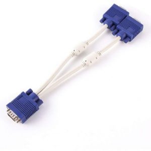 VGA Y Monitor Splitter Cable -White and Blue